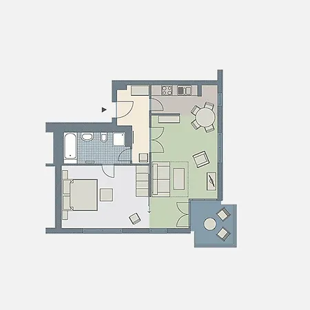 アパート Kaiservillen - Mit 1 Schlafzimmer Und Balkon D131